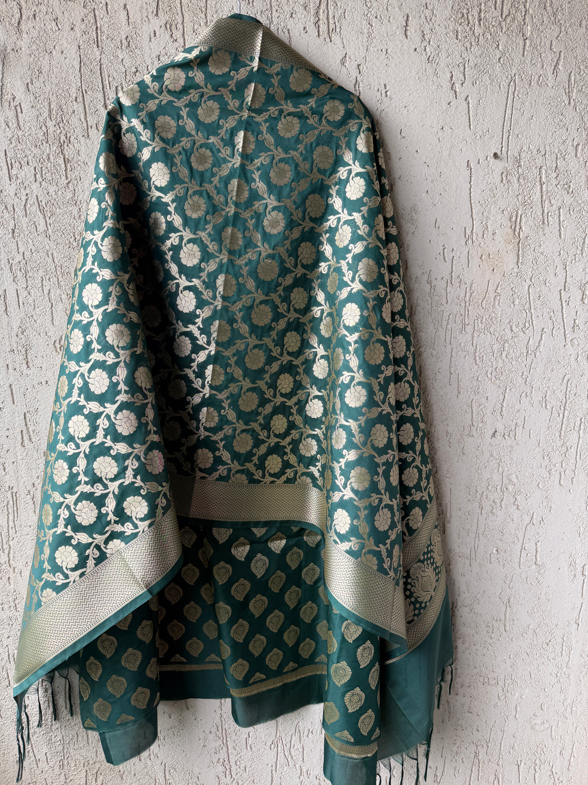 Bottle Green Banarasi Katan Silk