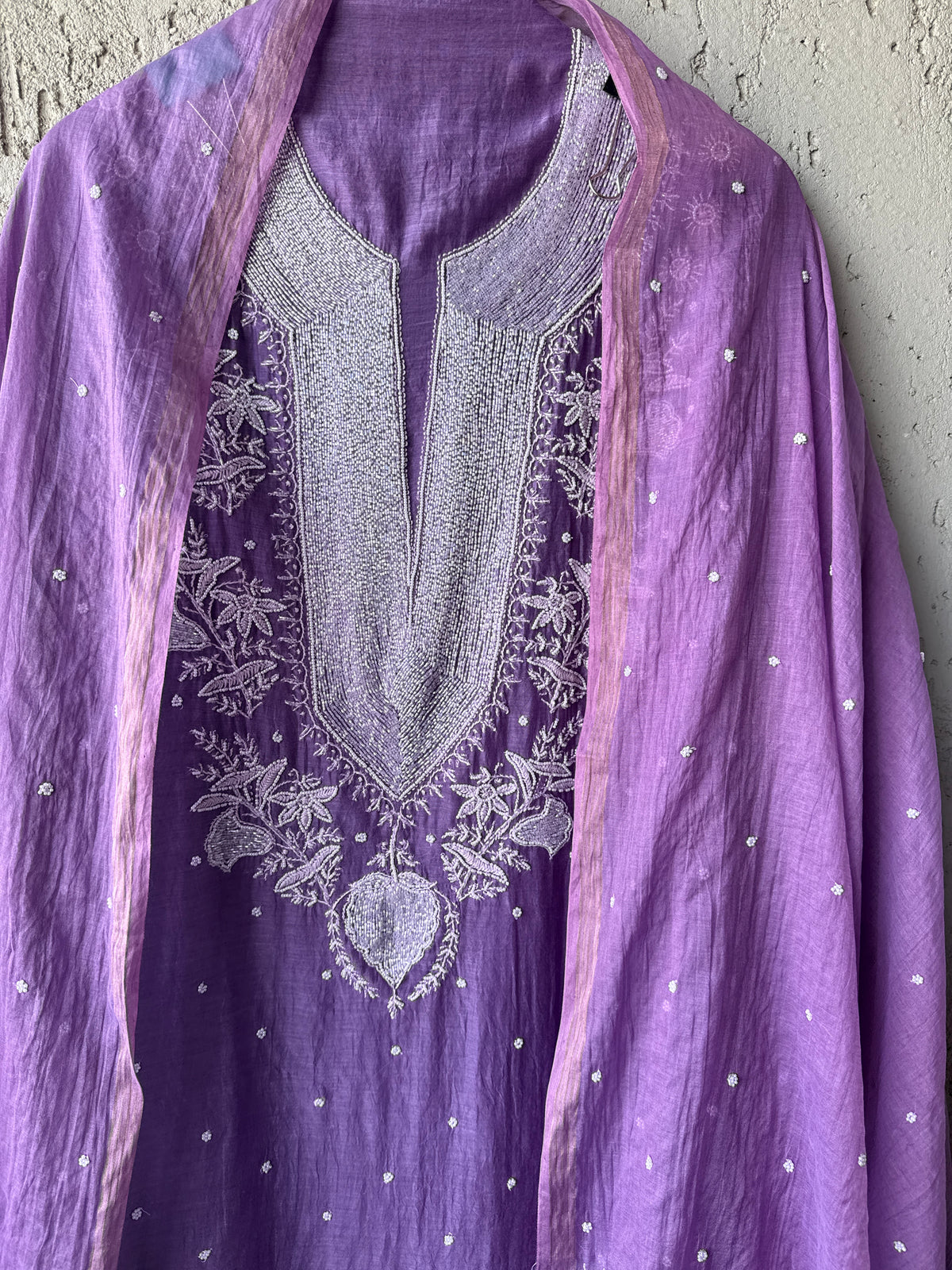 Lavender Pearl Chikankari